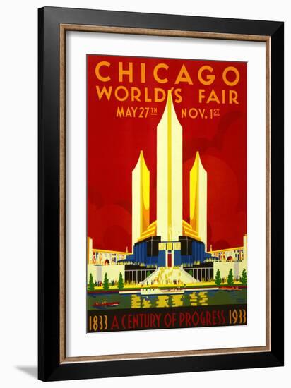 1933 Chicago World’s Fair-Vintage Poster-Framed Art Print