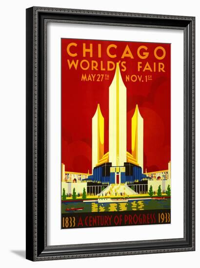 1933 Chicago World’s Fair-Vintage Poster-Framed Art Print