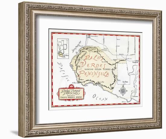 1935 Promotional Map for the Palos Verdes Peninsula-null-Framed Giclee Print