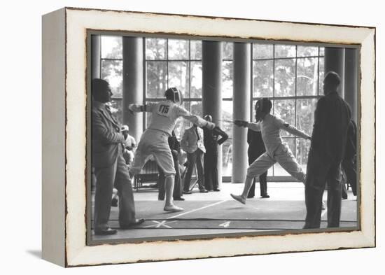 1936 Berlin Olympic Games' Men's Team Foil Fencing-null-Framed Premier Image Canvas