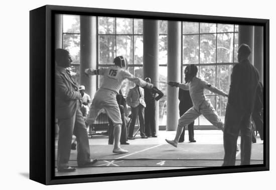 1936 Berlin Olympic Games' Men's Team Foil Fencing-null-Framed Premier Image Canvas