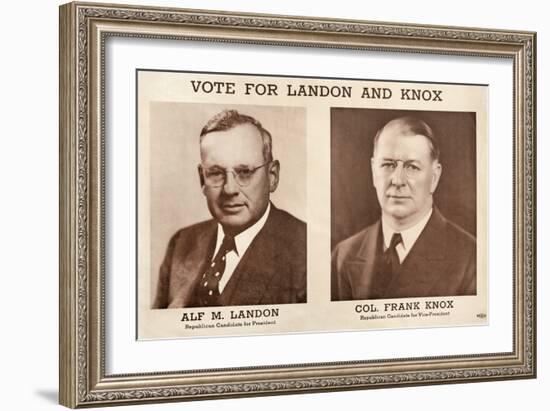 1936 Republican Campaign Poster for Alf Landon and Frank Knox-null-Framed Premium Photographic Print