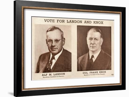 1936 Republican Campaign Poster for Alf Landon and Frank Knox-null-Framed Premium Photographic Print