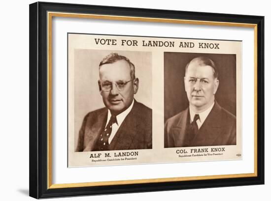 1936 Republican Campaign Poster for Alf Landon and Frank Knox-null-Framed Premium Photographic Print