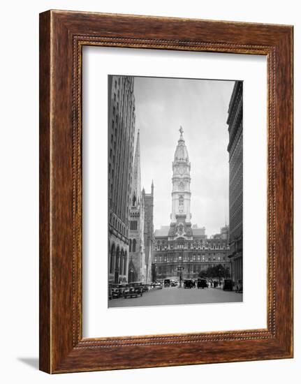 1936 View Down North Broad Street to the Philadelphia City Hall-null-Framed Photographic Print