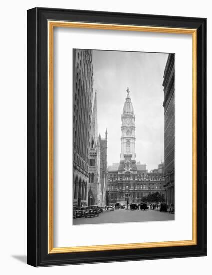 1936 View Down North Broad Street to the Philadelphia City Hall-null-Framed Photographic Print