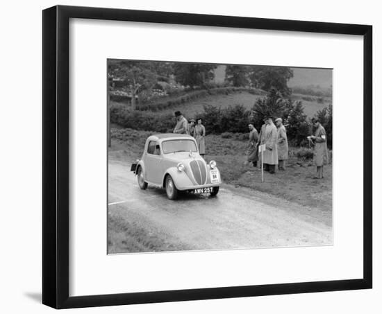 1937 Fiat 500 Coupe Competing in the Welsh Rally-null-Framed Photographic Print