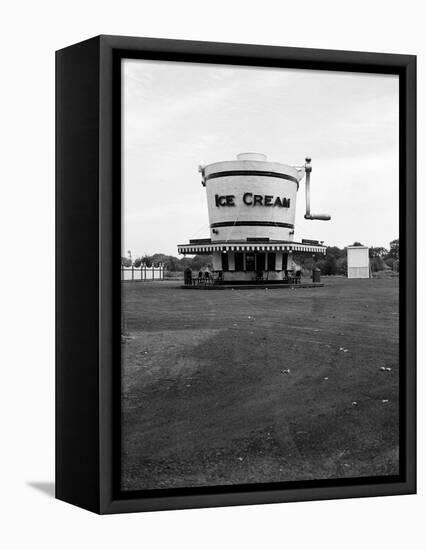 1937 Roadside Refreshment Stand Shaped Like Ice Cream Maker-null-Framed Premier Image Canvas