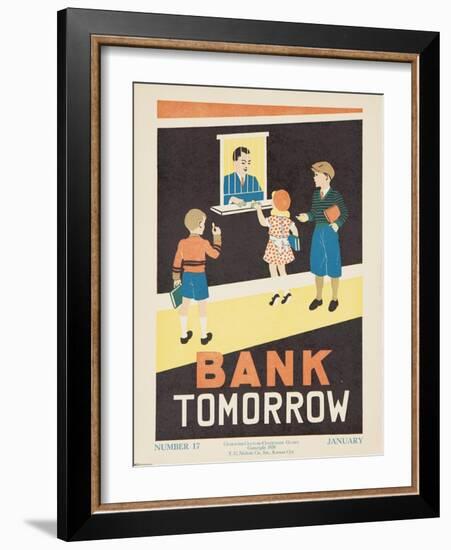 1938 Character Culture Citizenship Guide Poster, Bank Tomorrow-null-Framed Giclee Print