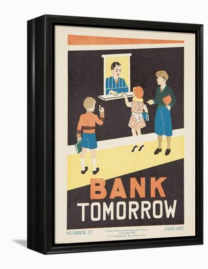 1938 Character Culture Citizenship Guide Poster, Bank Tomorrow-null-Framed Premier Image Canvas