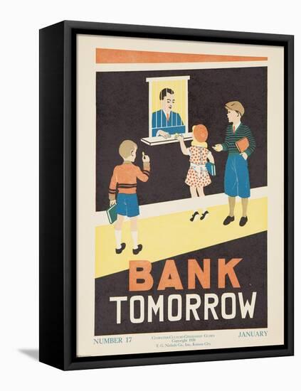 1938 Character Culture Citizenship Guide Poster, Bank Tomorrow-null-Framed Premier Image Canvas