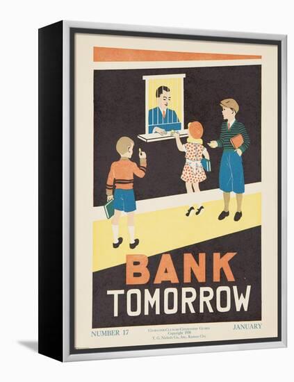 1938 Character Culture Citizenship Guide Poster, Bank Tomorrow-null-Framed Premier Image Canvas