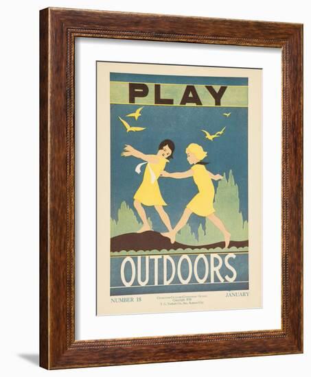 1938 Character Culture Citizenship Guide Poster, Play Outdoors-null-Framed Giclee Print