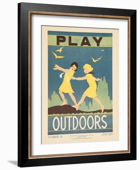 1938 Character Culture Citizenship Guide Poster, Play Outdoors-null-Framed Giclee Print