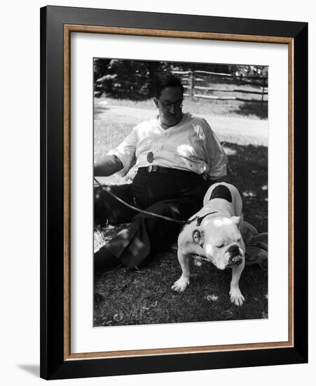 1938 Morris + Essex Dog Show. English Bulldog-null-Framed Photographic Print