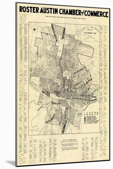 1939, Austin Chamber of Commerce, Texas, United States-null-Mounted Giclee Print