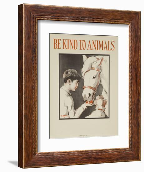 1939 Be Kind to Animals, American Civics Poster, Horse Stall-null-Framed Giclee Print