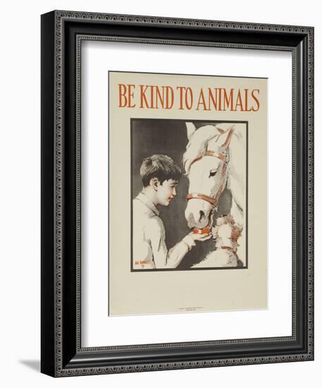 1939 Be Kind to Animals, American Civics Poster, Horse Stall-null-Framed Giclee Print