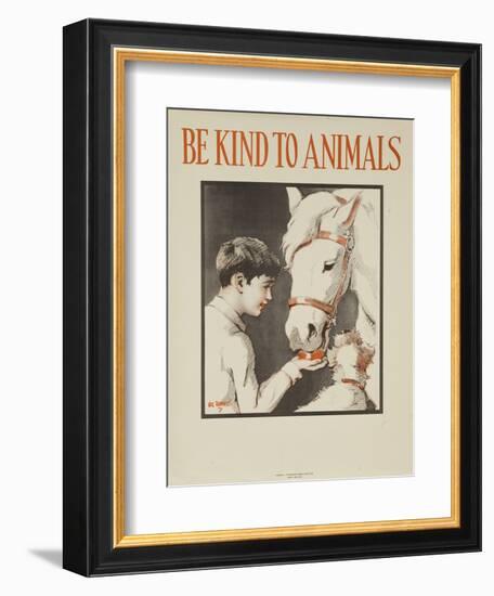 1939 Be Kind to Animals, American Civics Poster, Horse Stall--Framed Giclee Print