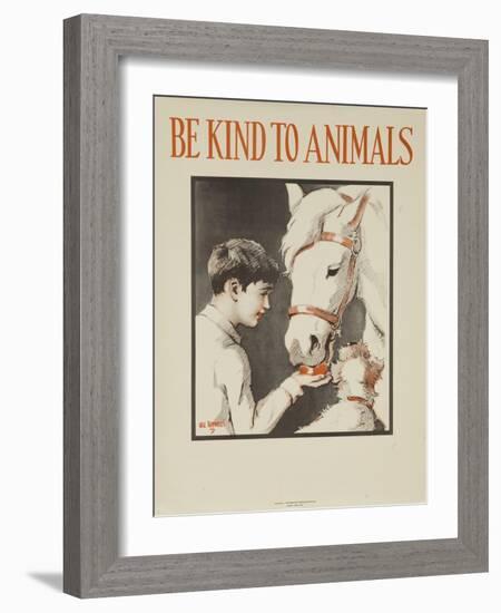 1939 Be Kind to Animals, American Civics Poster, Horse Stall-null-Framed Giclee Print