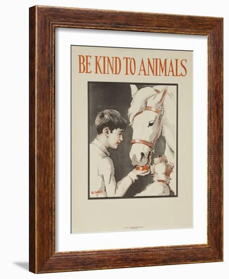 1939 Be Kind to Animals, American Civics Poster, Horse Stall-null-Framed Giclee Print