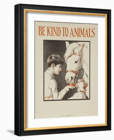 1939 Be Kind to Animals, American Civics Poster, Horse Stall-null-Framed Giclee Print