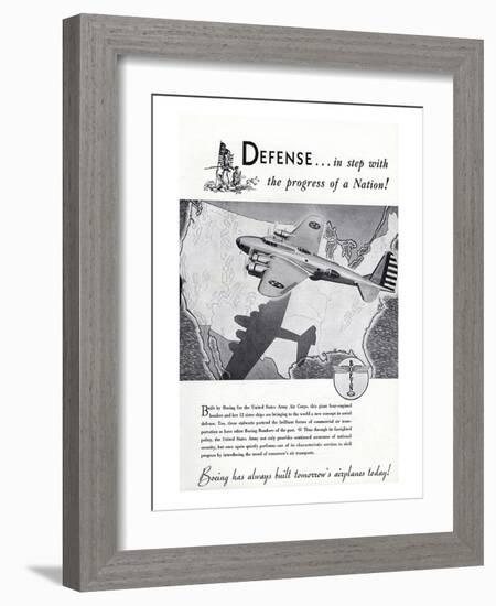 1940 Defense Boeing ad-null-Framed Art Print