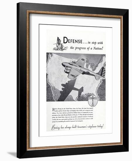 1940 Defense Boeing ad-null-Framed Art Print