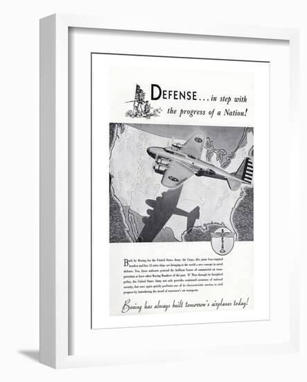 1940 Defense Boeing ad-null-Framed Art Print