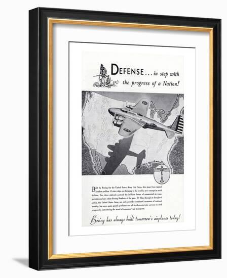 1940 Defense Boeing ad-null-Framed Art Print