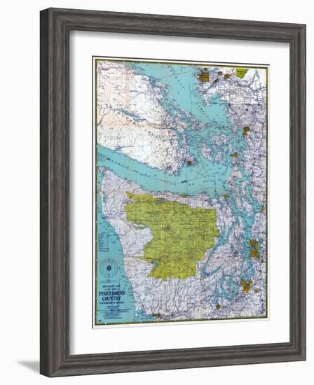 1940, Puget Sound Country 1940c, Washington, United States-null-Framed Giclee Print