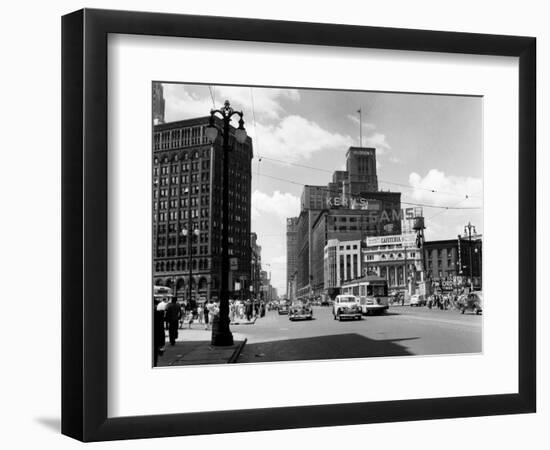 1940s Cadillac Square Detroit, Michigan-null-Framed Photographic Print