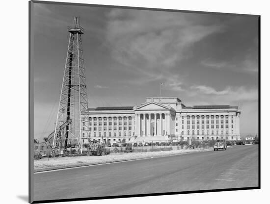 1940s Capitol Building with Oil Derrick in Foreground Oklahoma City-null-Mounted Photographic Print