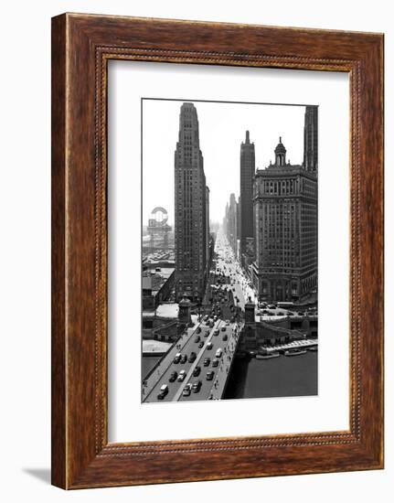 1940s Downtown Skyline Michigan Avenue Chicago, Illinois-null-Framed Photographic Print