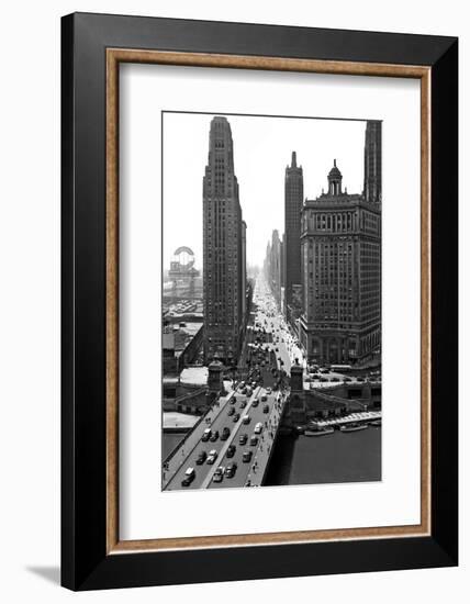 1940s Downtown Skyline Michigan Avenue Chicago, Illinois-null-Framed Photographic Print