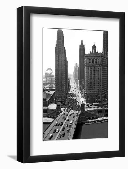 1940s Downtown Skyline Michigan Avenue Chicago, Illinois-null-Framed Photographic Print