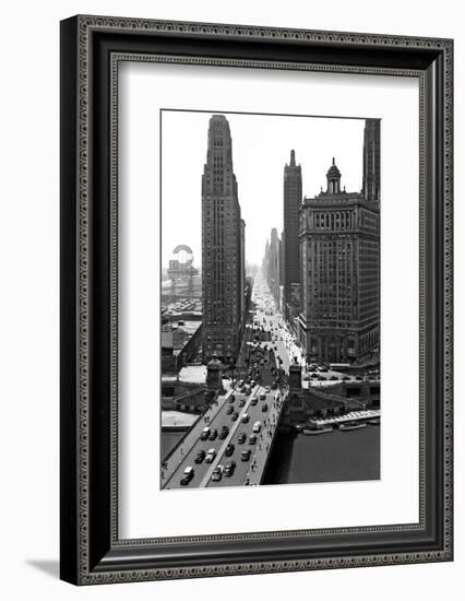 1940s Downtown Skyline Michigan Avenue Chicago, Illinois-null-Framed Photographic Print