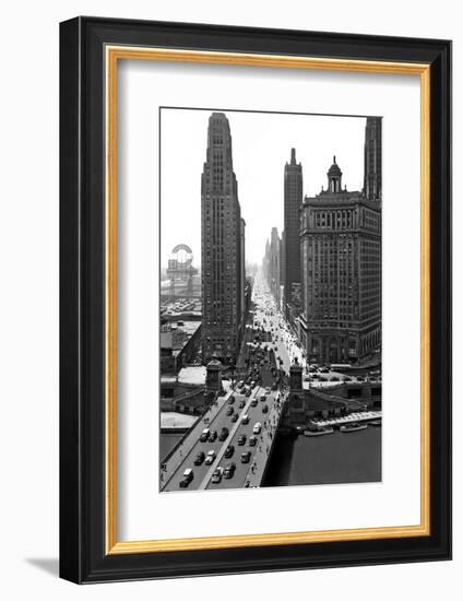 1940s Downtown Skyline Michigan Avenue Chicago, Illinois-null-Framed Photographic Print