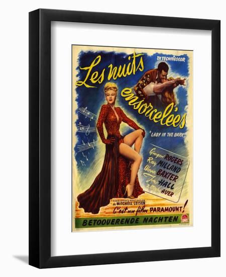 1940s France Lady In The Dark Film Poster-null-Framed Giclee Print