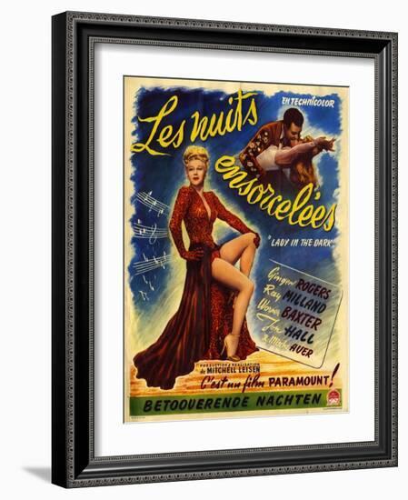 1940s France Lady In The Dark Film Poster-null-Framed Giclee Print