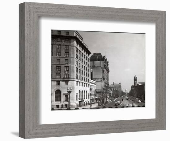 1940s Pennsylvania Avenue with Capitol Building at End Washington DC-null-Framed Photographic Print