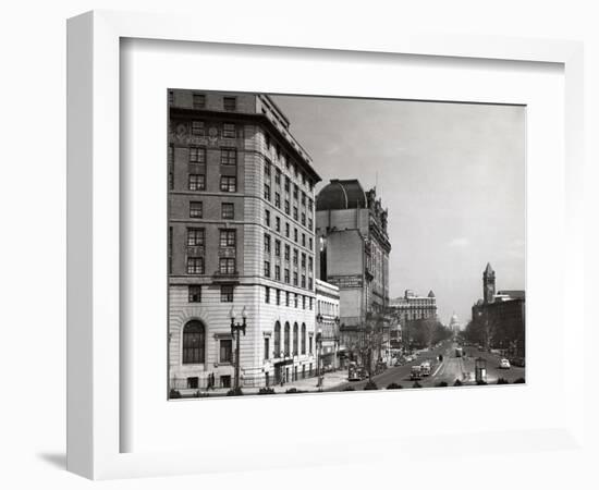 1940s Pennsylvania Avenue with Capitol Building at End Washington DC-null-Framed Photographic Print