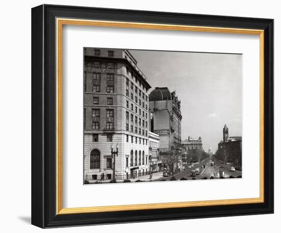 1940s Pennsylvania Avenue with Capitol Building at End Washington DC-null-Framed Photographic Print
