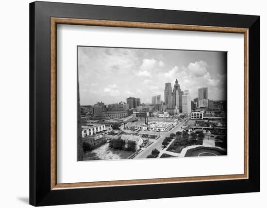 1940s Skyline of Business District of Houston Texas from City Hall-null-Framed Photographic Print