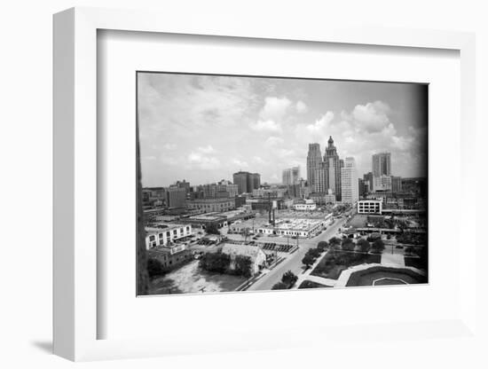 1940s Skyline of Business District of Houston Texas from City Hall-null-Framed Photographic Print