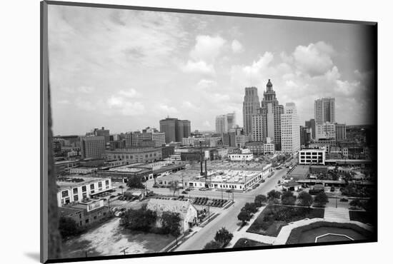 1940s Skyline of Business District of Houston Texas from City Hall-null-Mounted Photographic Print