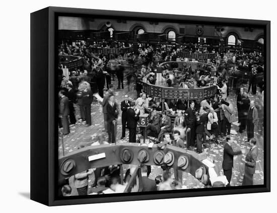 1940s Trading in Progress on Floor of New York Stock Exchange NYC-null-Framed Premier Image Canvas