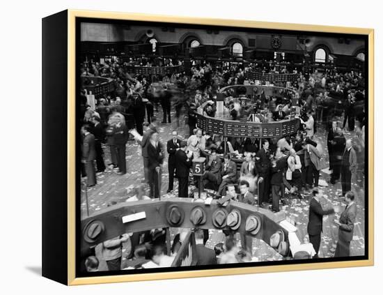 1940s Trading in Progress on Floor of New York Stock Exchange NYC-null-Framed Premier Image Canvas