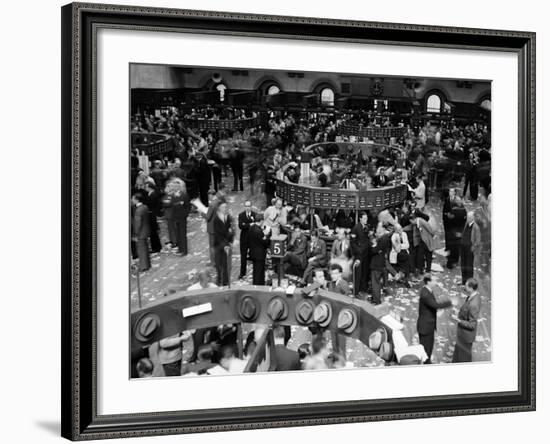 1940s Trading in Progress on Floor of New York Stock Exchange NYC-null-Framed Photographic Print