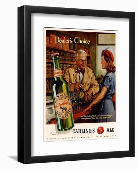 1940s USA Carling Ale Magazine Advertisement-null-Framed Giclee Print